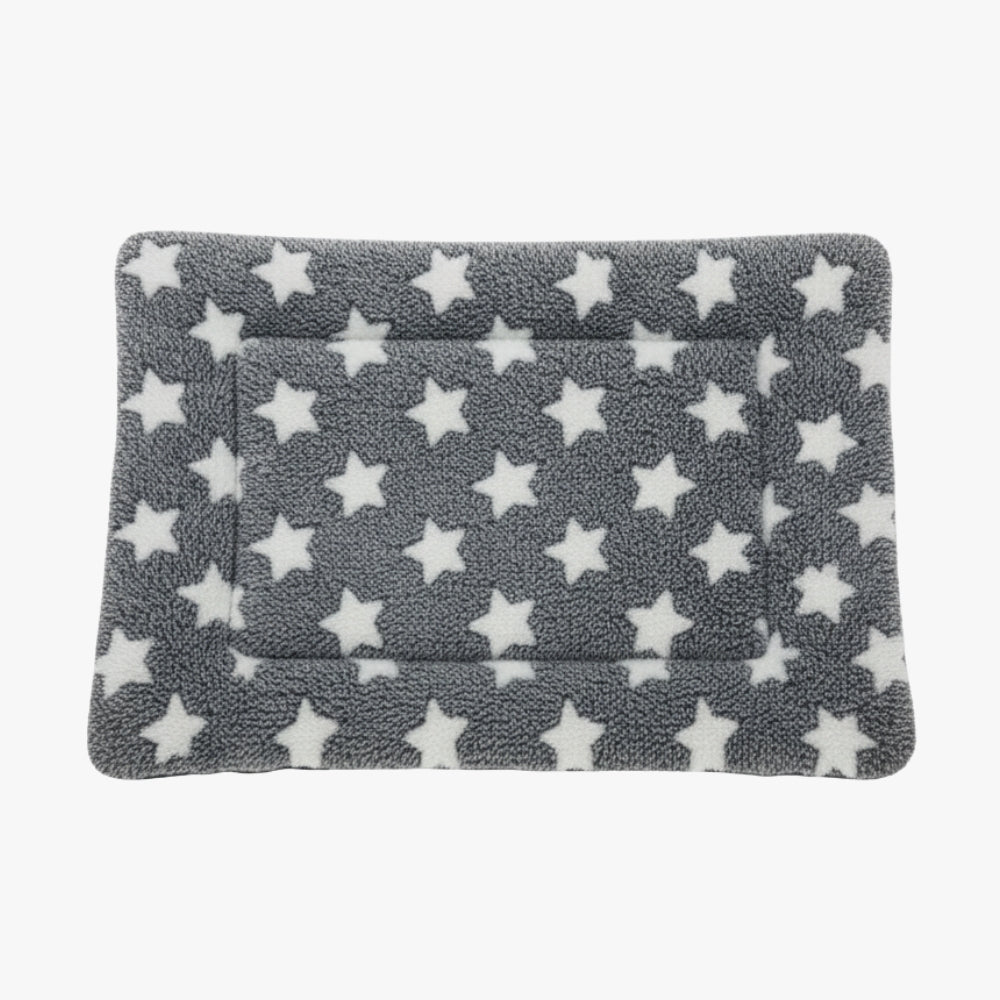 tapis-pour-chien-doux-gris-avec-etoiles-dessus