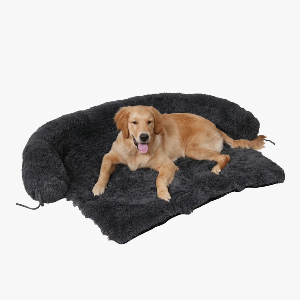 tapis-pour-chien-doux-noir-avec-rebord-fluffy