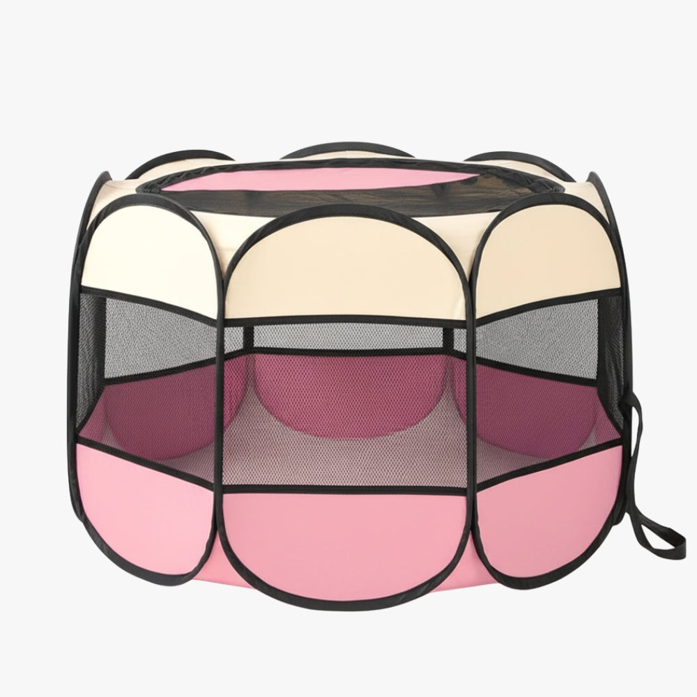 tente-pour-chien-pliable-rose-cote