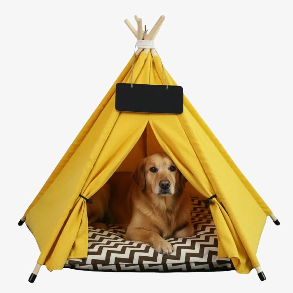 tipi-pour-chien-jaune